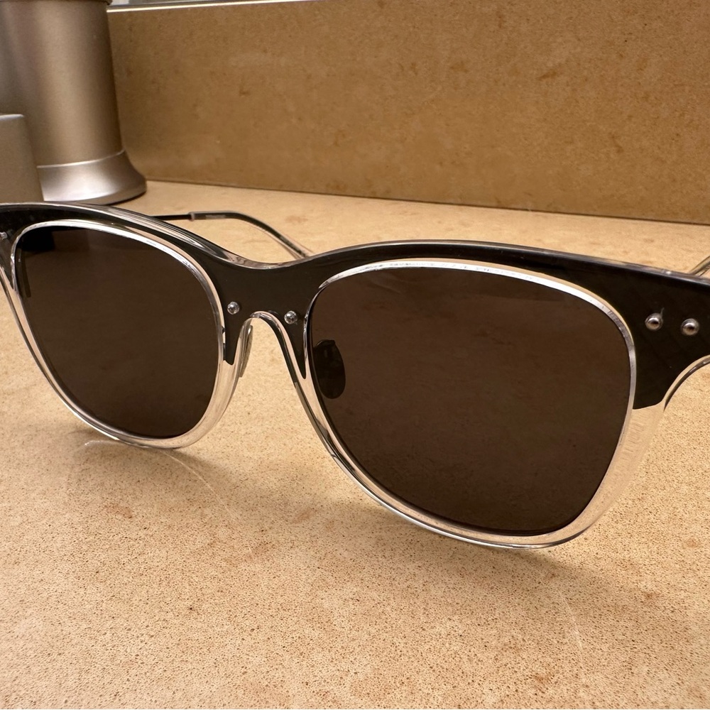 Bottega Veneta Stylish Blue and Silver Sunglasses